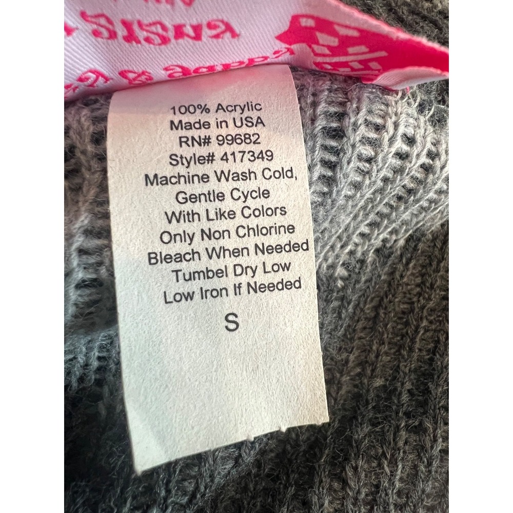 Alley & Gabby by 212 NYC Hooded Chevron Open Front Cardigan Gray Small USA - Picture 5 of 6